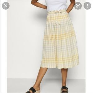 Madwell yellow plad NWT skirt